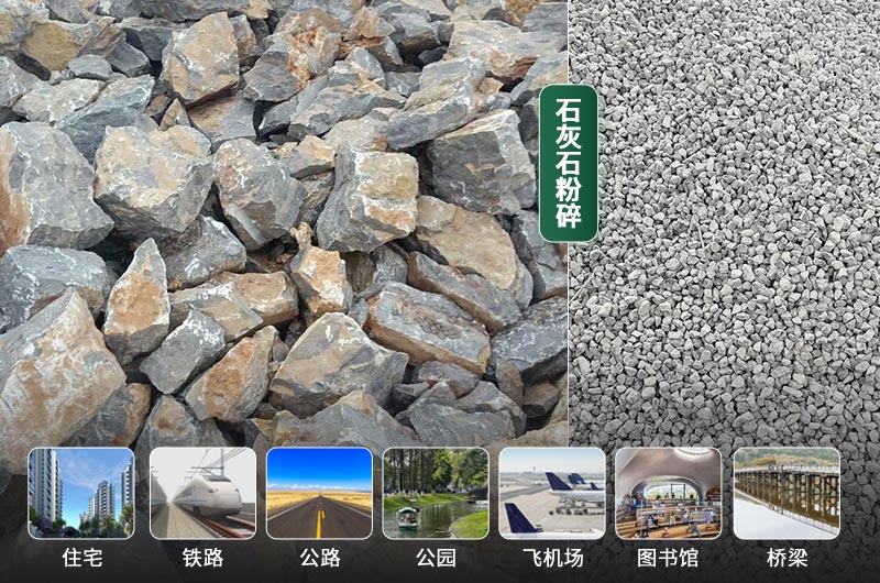 石灰石粉碎前后及應用領(lǐng)域